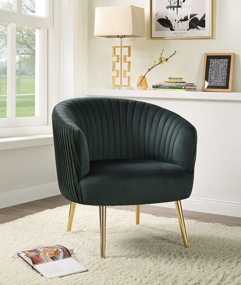 Velvet & gold accent chair by Acme