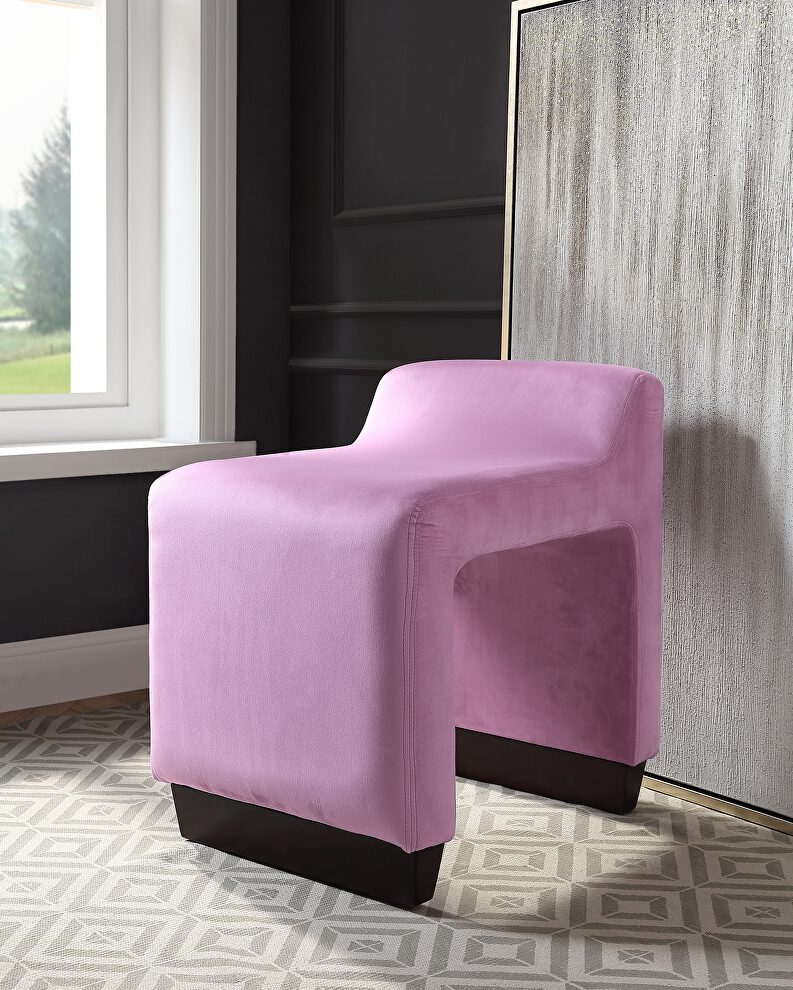 Pink flannel ottoman by Acme