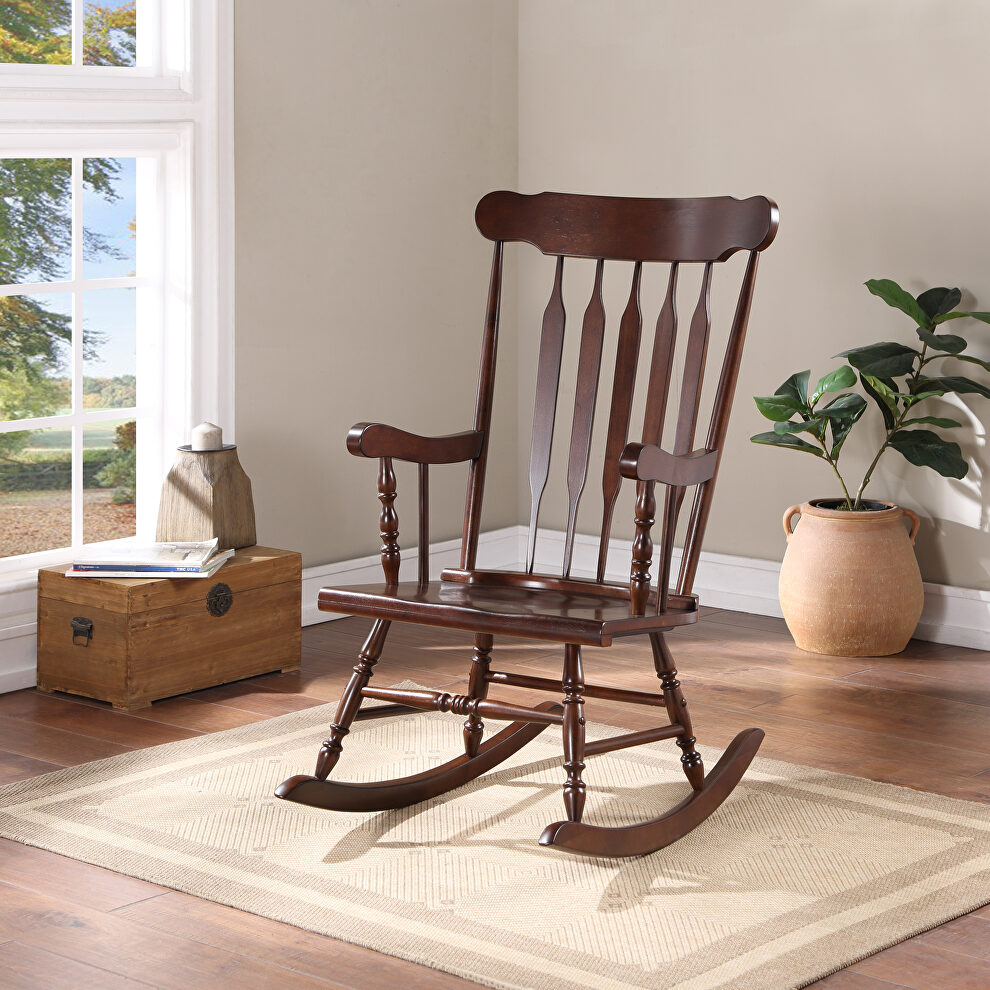 Cappuccino finish wooden frame rocking chair by Acme