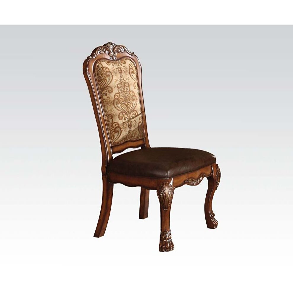 Pu & cherry oak side chair by Acme