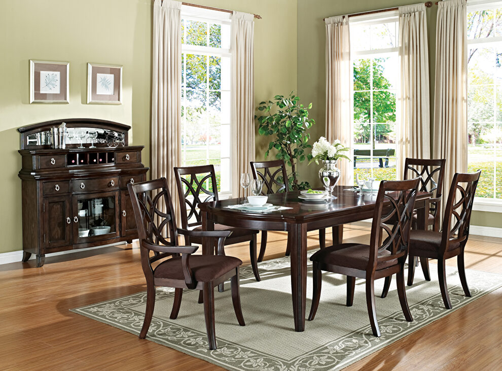 Dark walnut finish traditional style dining table by Acme