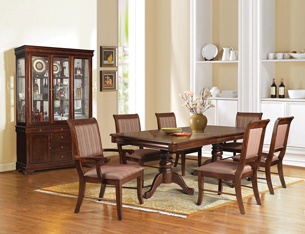 Espresso double pedestal dining table by Acme