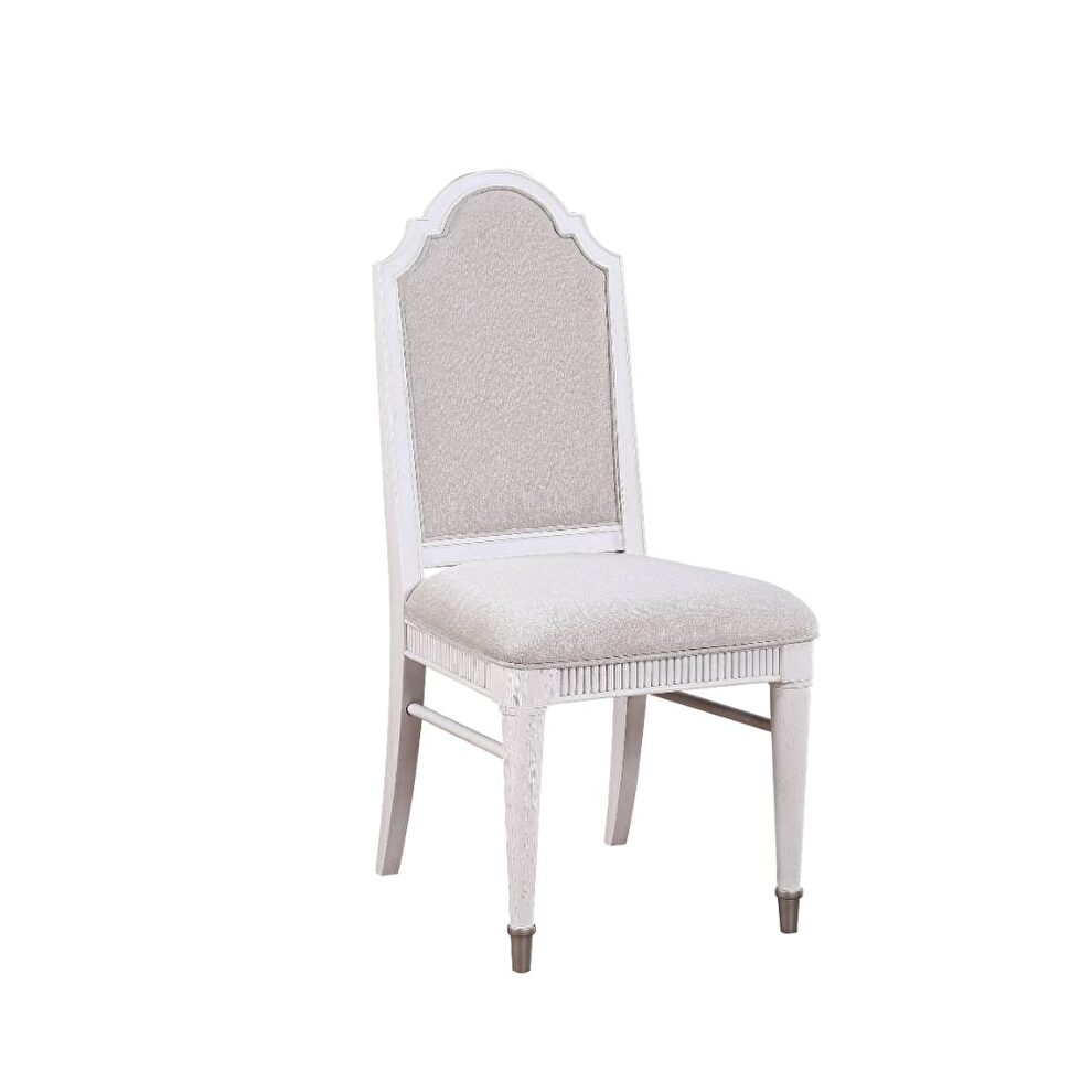 Fabric & off white side chair by Acme