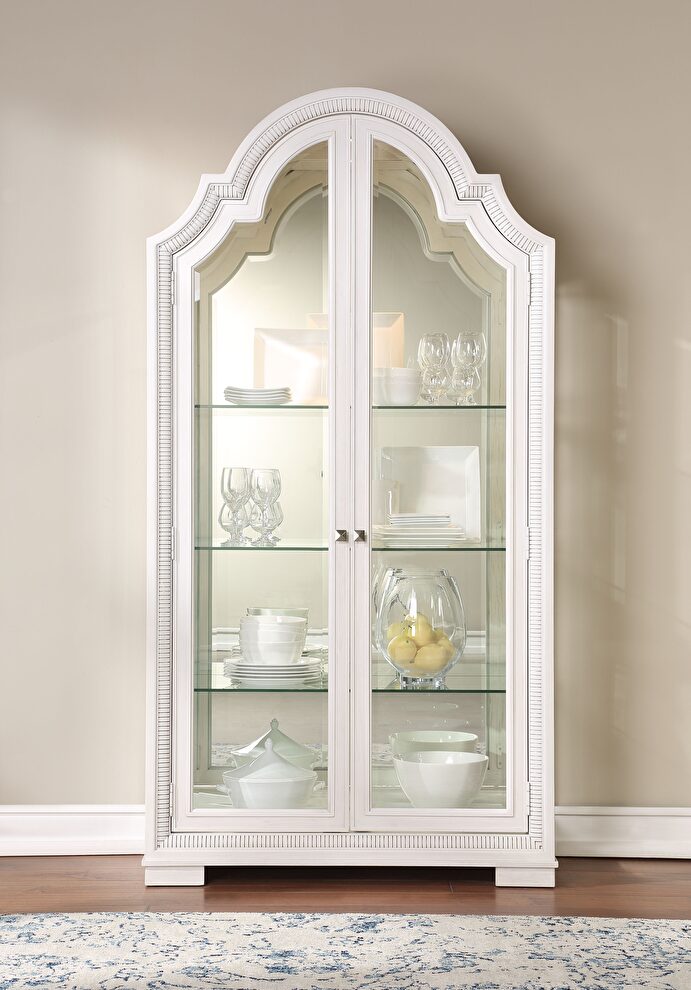 Off white curio cabinet by Acme
