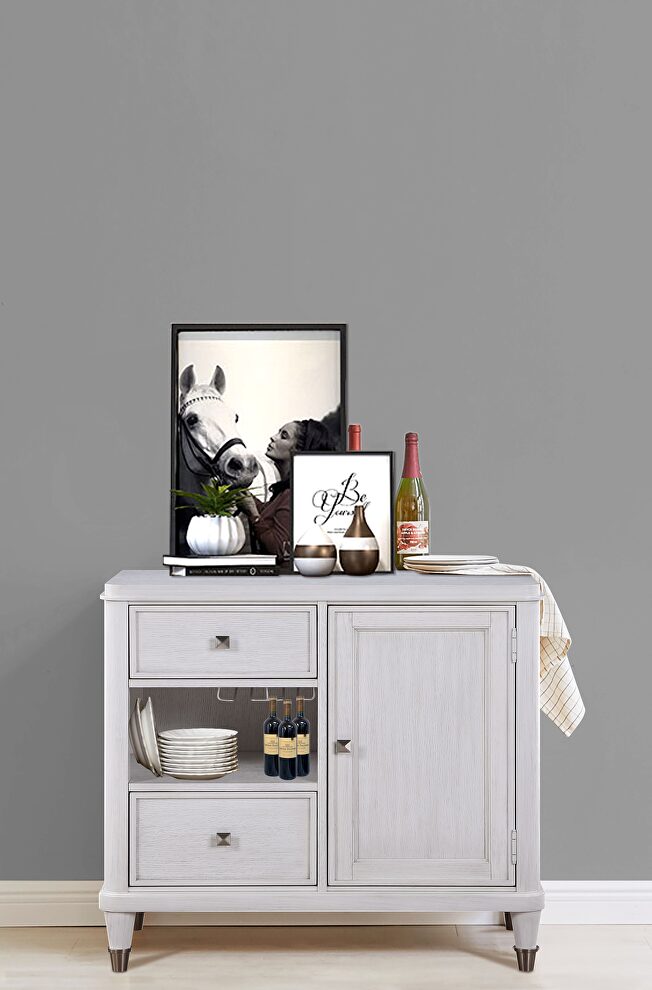 Off white finish wine cabinet by Acme