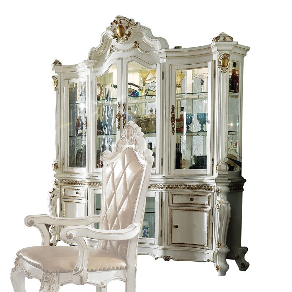 Antique pearl hutch & buffet by Acme