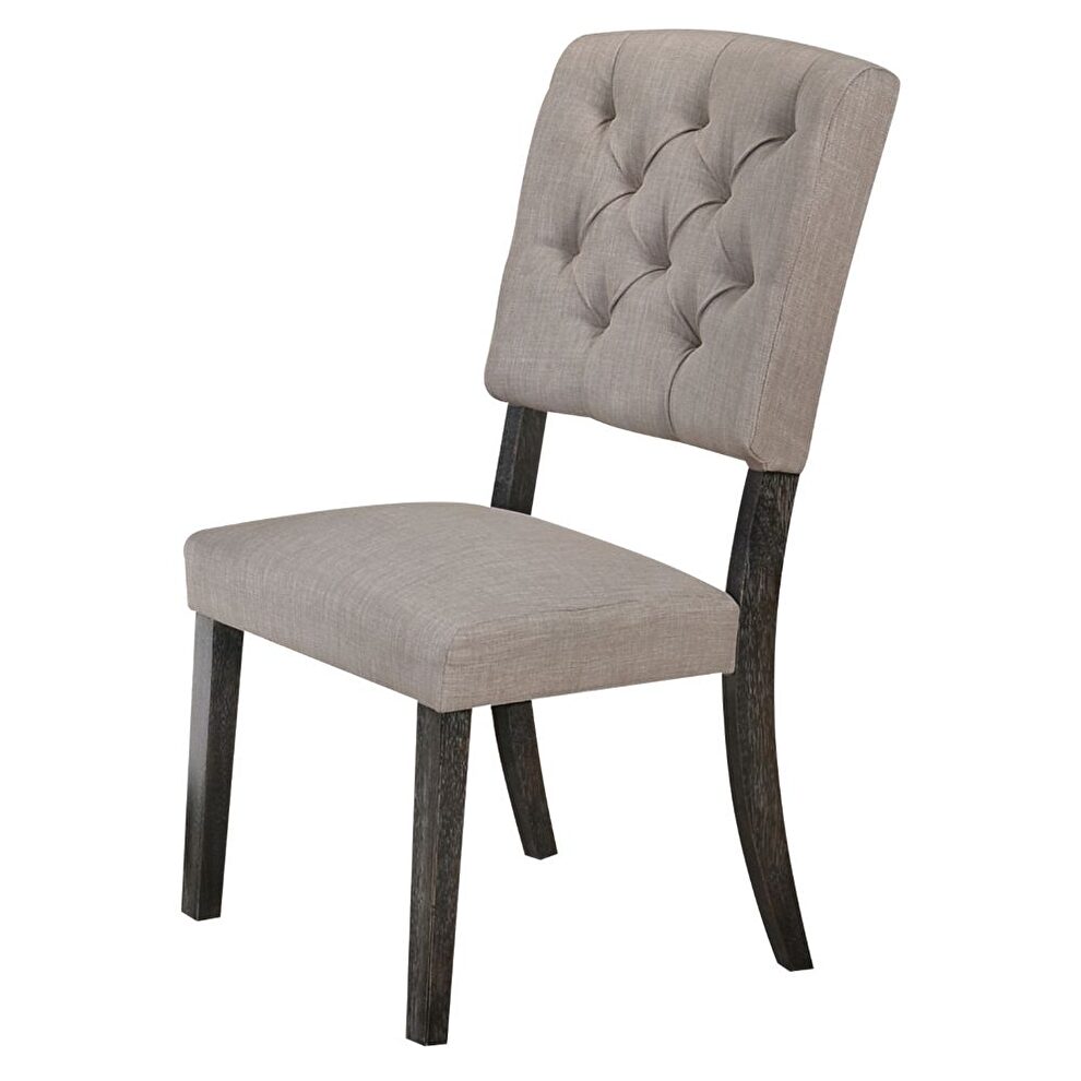 Fabric & weathered gray oak finish side chair by Acme