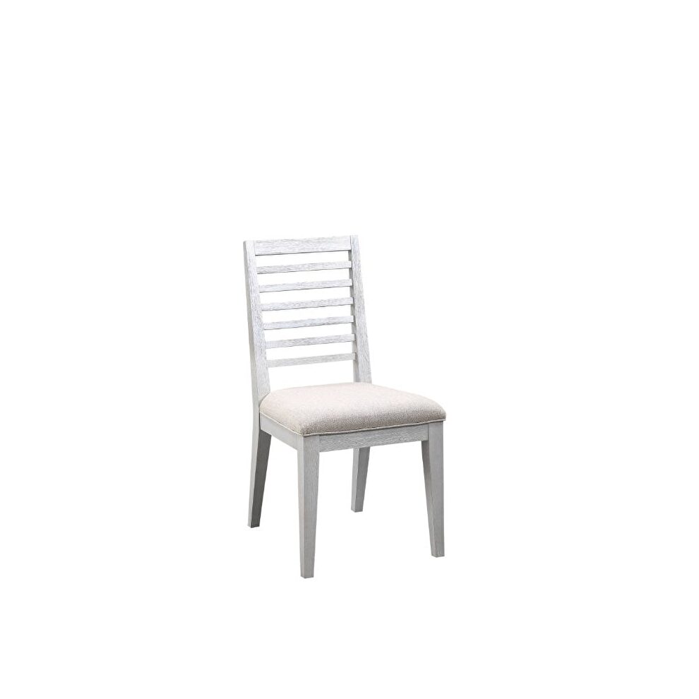 White oak & fabric side chair by Acme