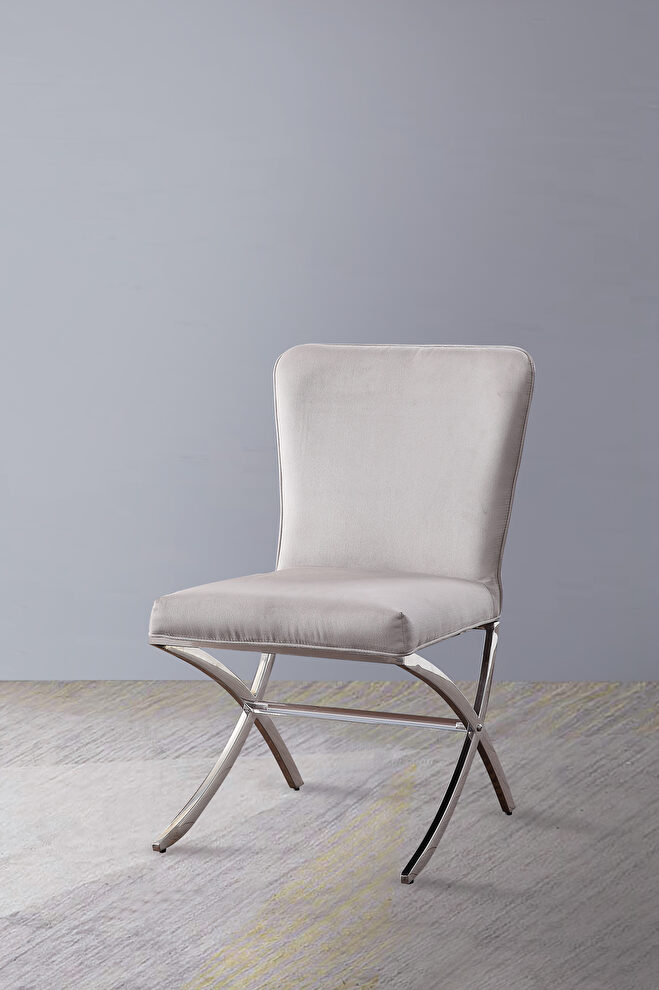 Velvet & chrome side chair by Acme