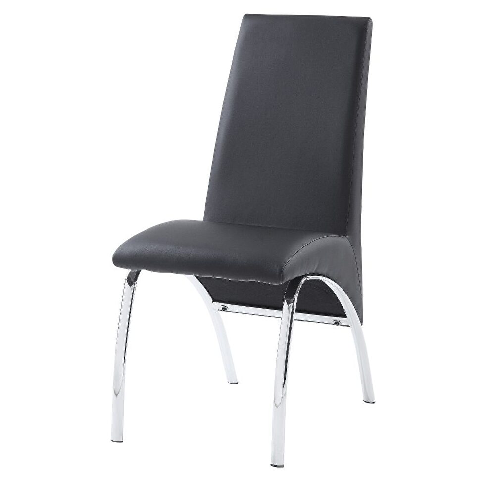 Gray pu & chrome side chair by Acme
