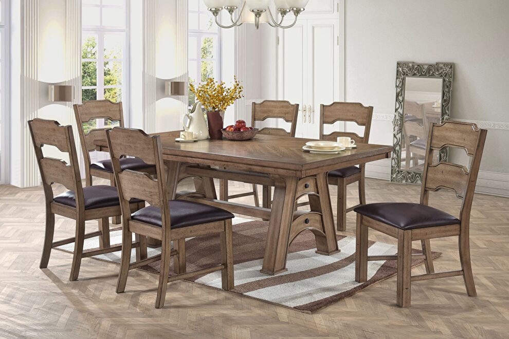 Distress oak finish dining table by Acme