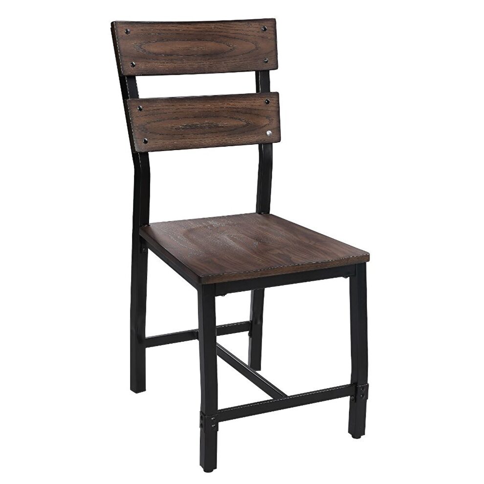 Oak & black finish side chair by Acme