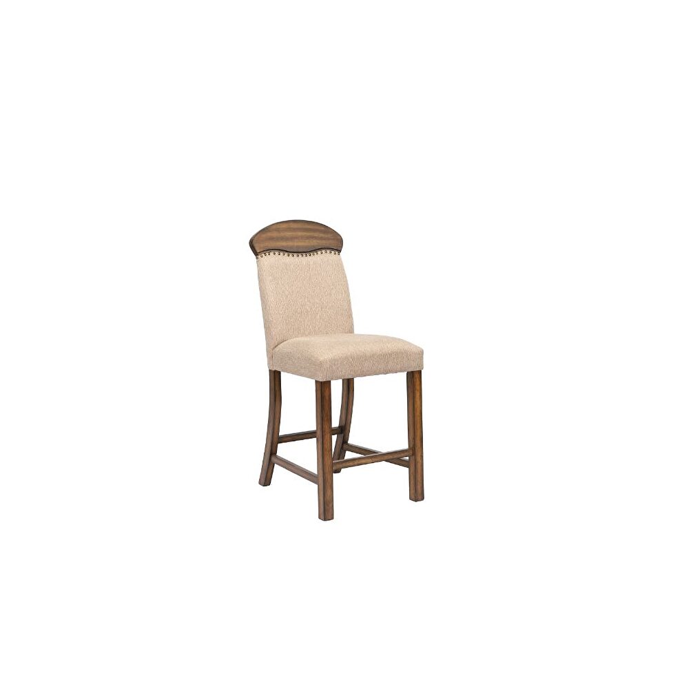 Linen & oak finish counter height chair by Acme