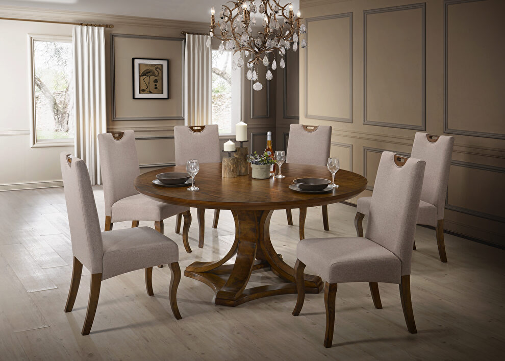 Oak finish dining table by Acme