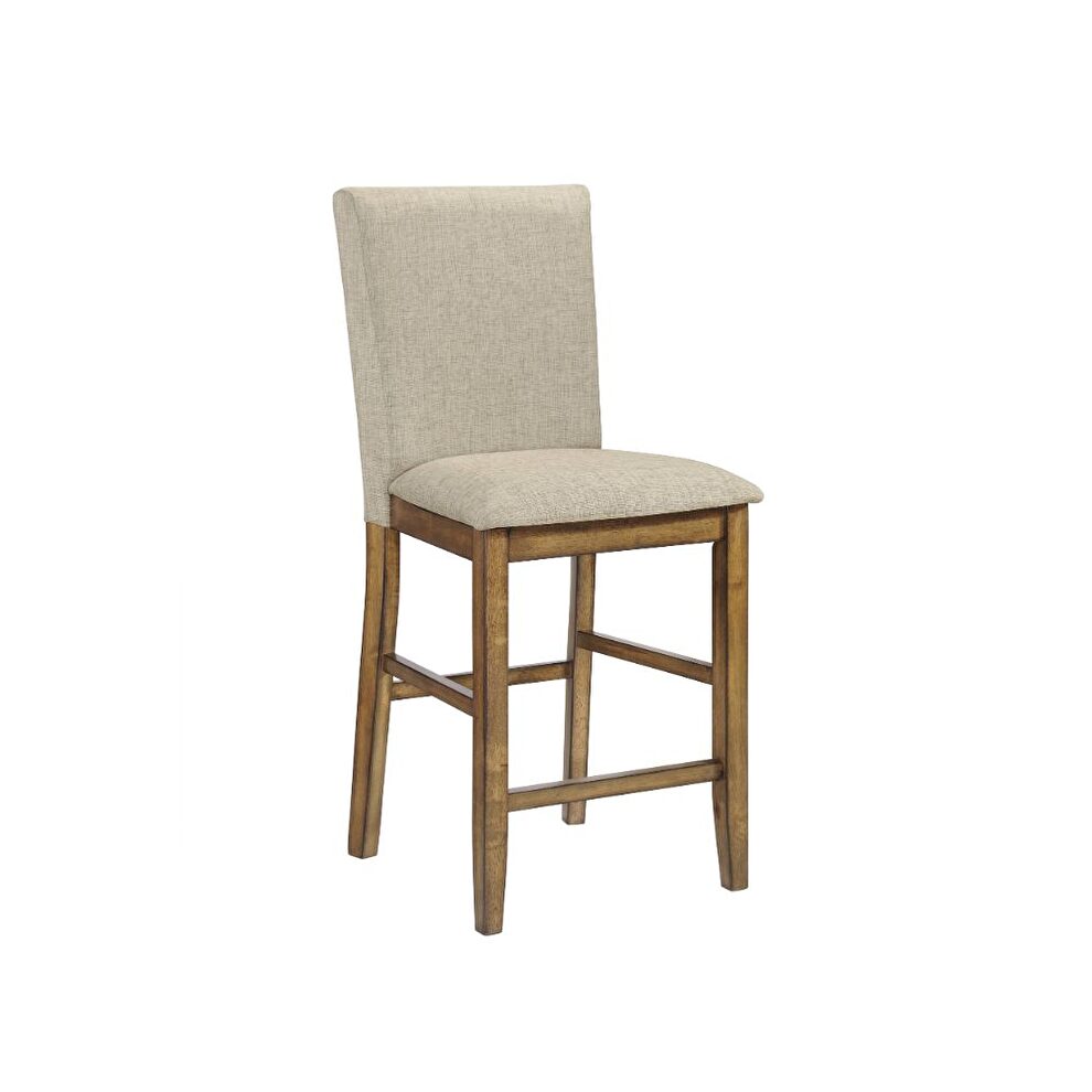 Beige fabric & oak counter height chair by Acme