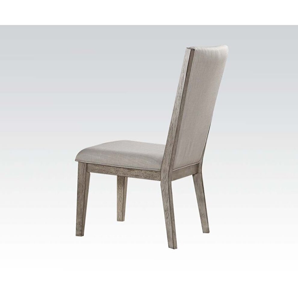 Fabric & gray oak side chair by Acme