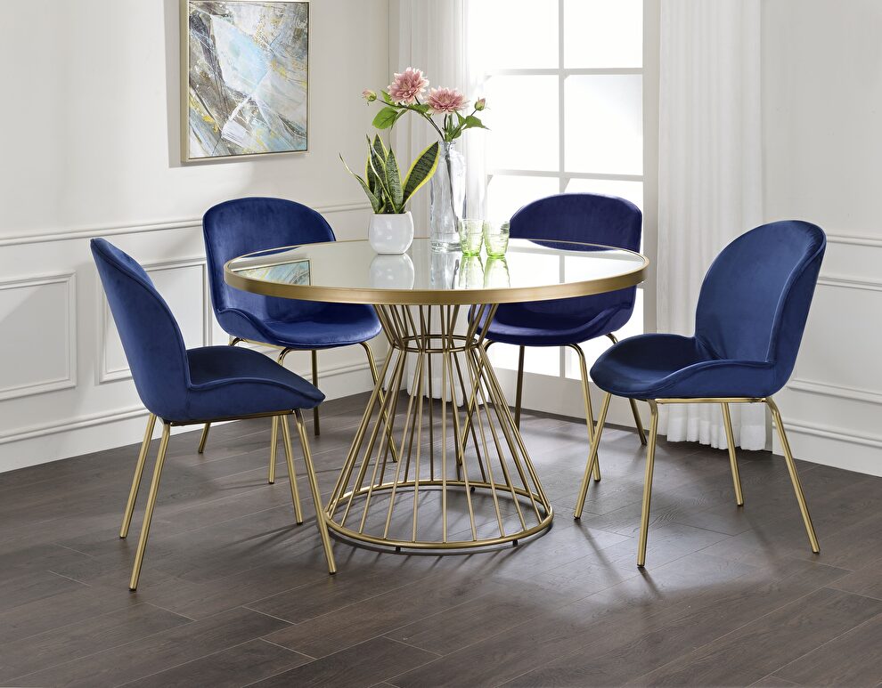 Mirrored & gold dining table by Acme