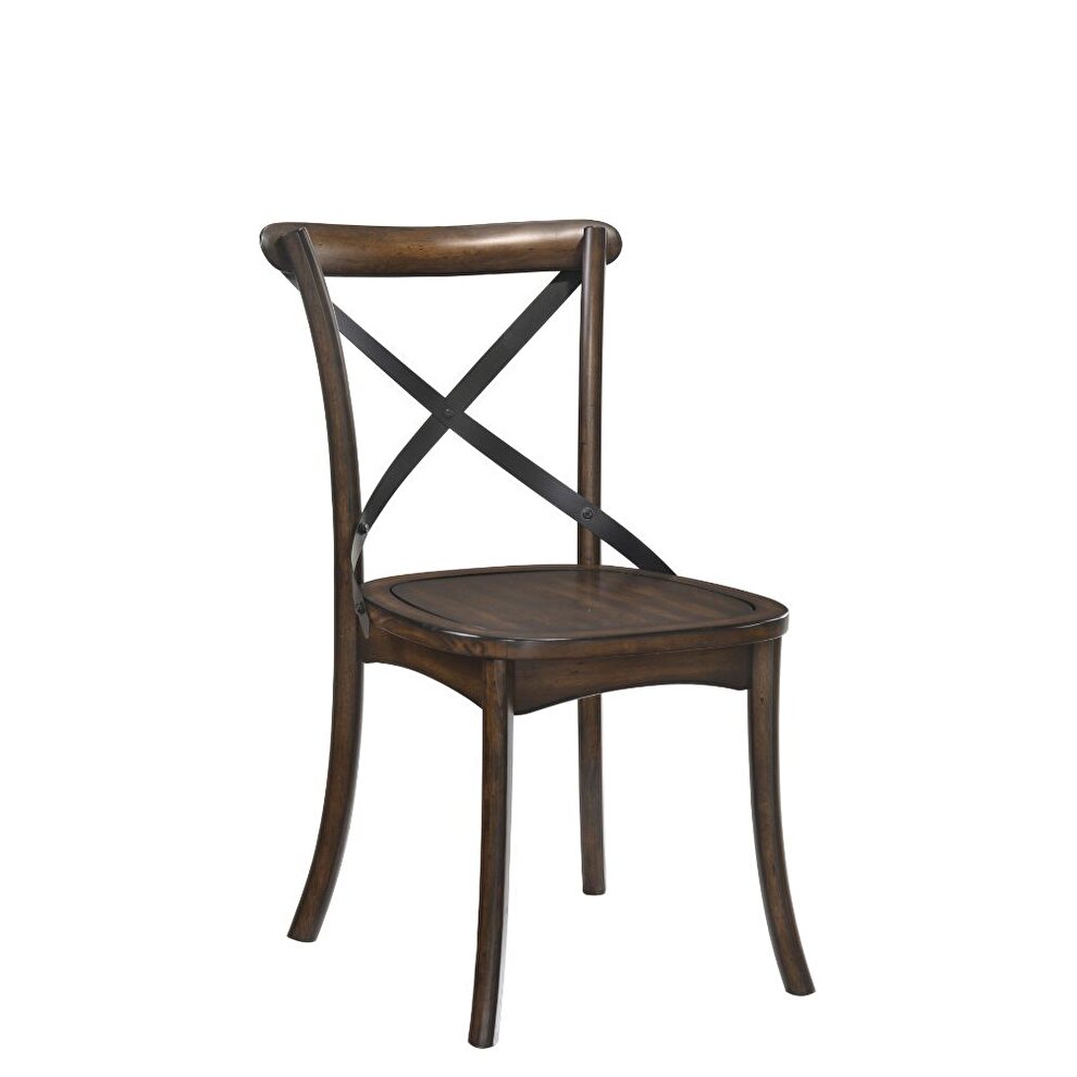 Dark oak & black side chair by Acme