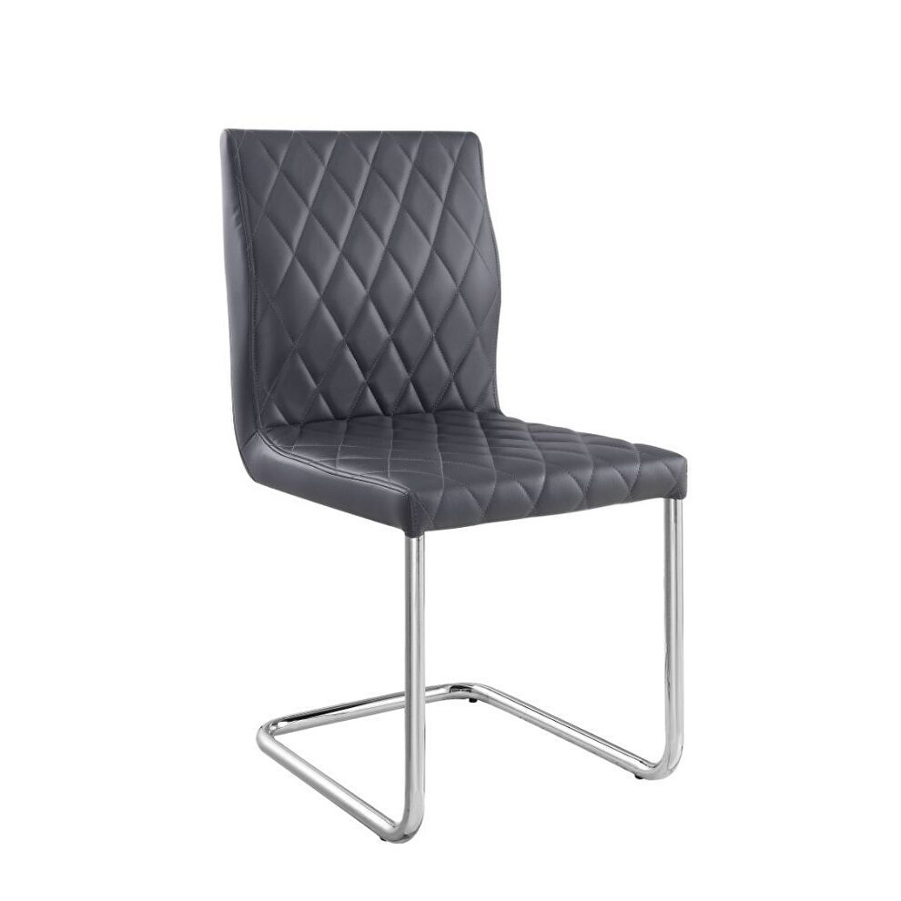 Gray pu & chrome side chair by Acme