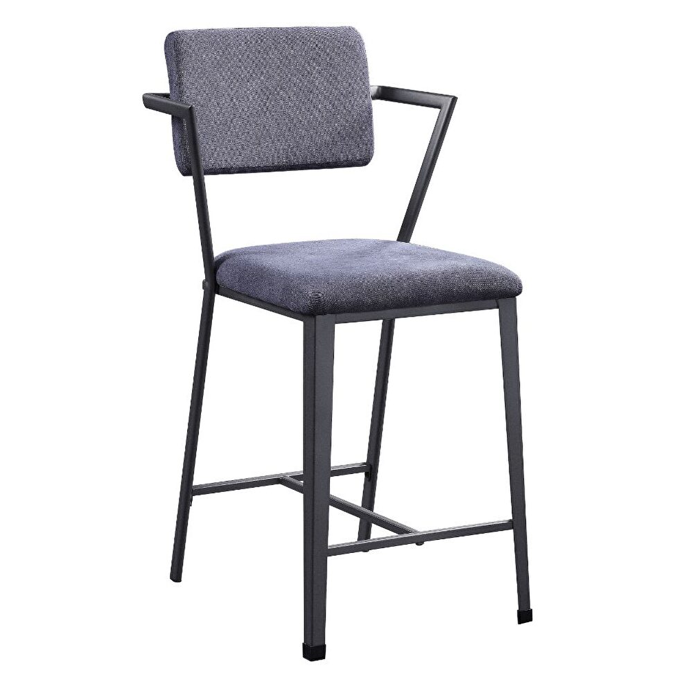 Fabric & gunmetal counter height chair by Acme