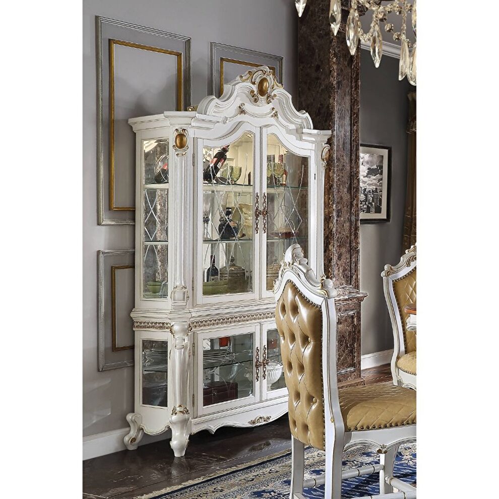 Antique pearl curio cabinet by Acme