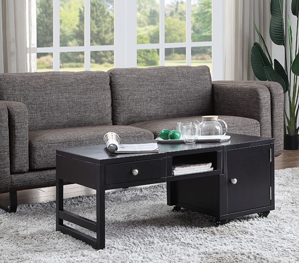 Black convertible coffee table by Acme