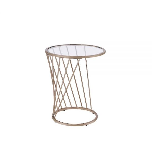 Champagne finish end table by Acme