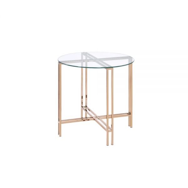 Champagne finish end table by Acme