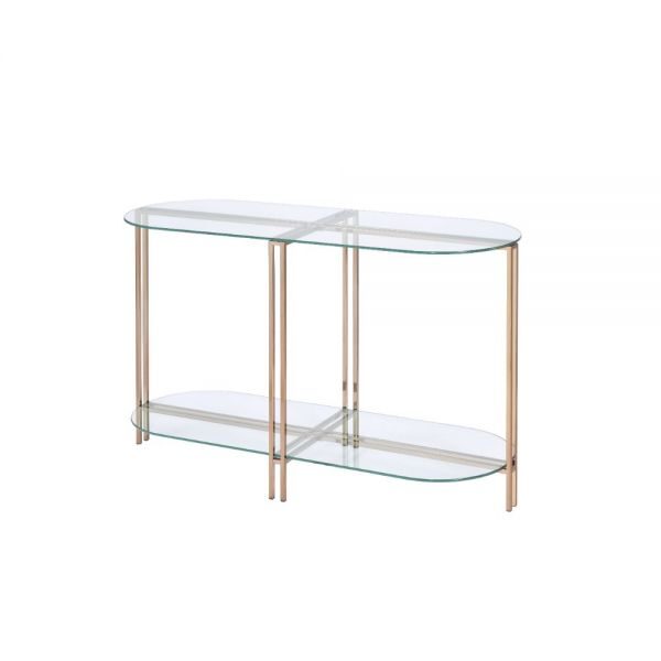 Champagne finish sofa table by Acme