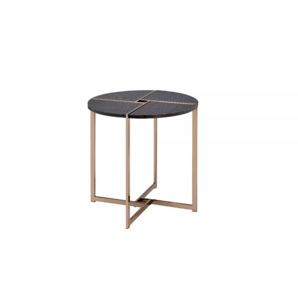 Black & champagne end table by Acme