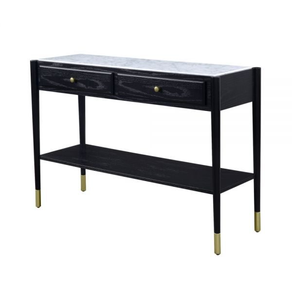 Marble & black sofa table by Acme