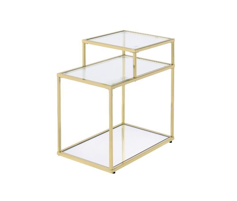 Brilliant color and lustrous finish sleek modern silhouette end table by Acme