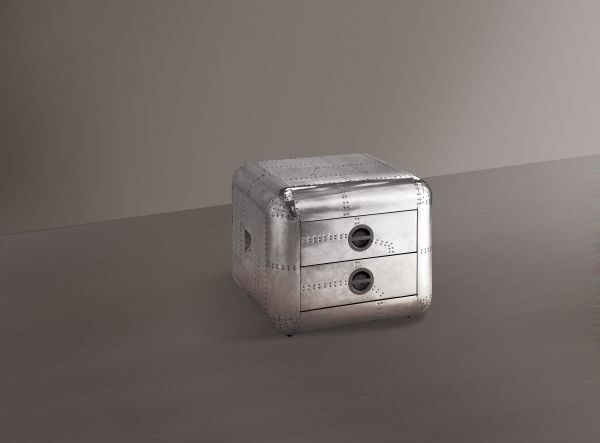 Aluminum end table by Acme