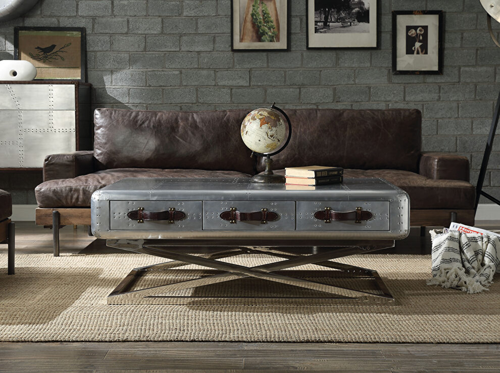 Aluminum coffee table by Acme