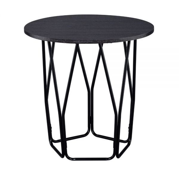 Espresso & black finish end table by Acme