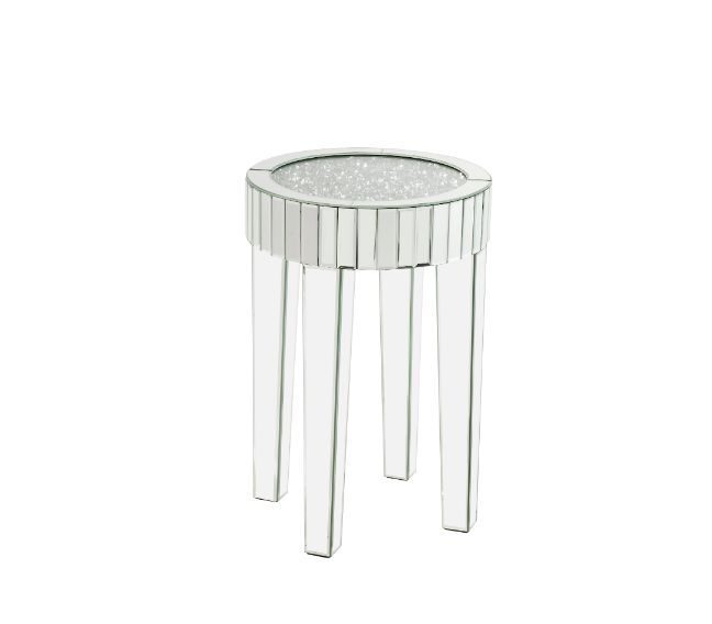 Faux diamonds and mirrored finish beautiful end table by Acme