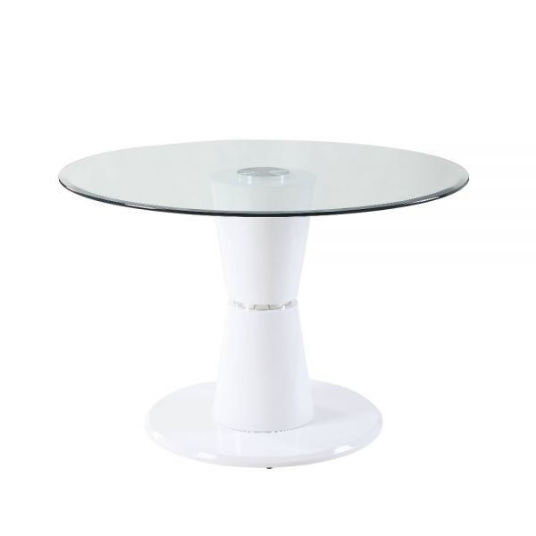 Clear glass & white high gloss coffee table by Acme