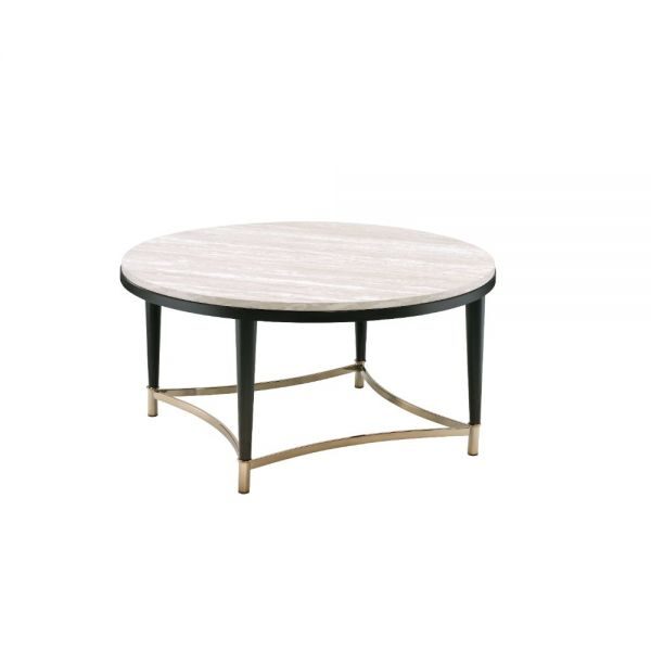 White washed & black coffee table by Acme