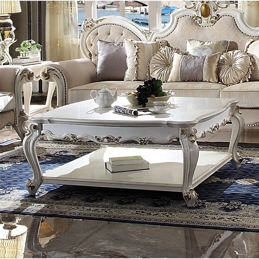 Antique pearl coffee table in royal style by Acme