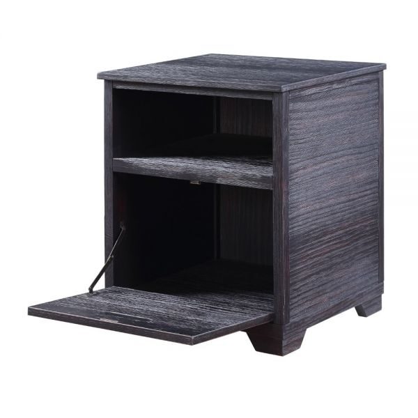 Antique black end table by Acme