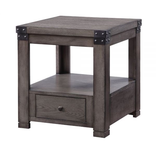 Ash gray finish end table by Acme