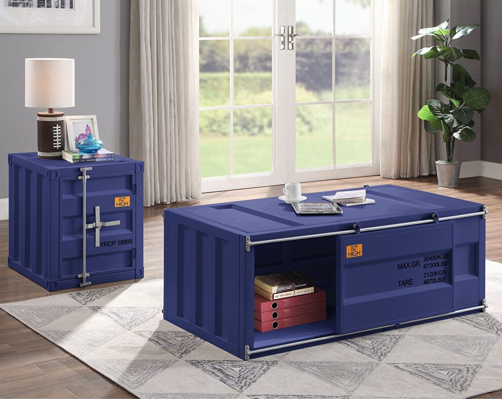 Blue finish coffee table by Acme