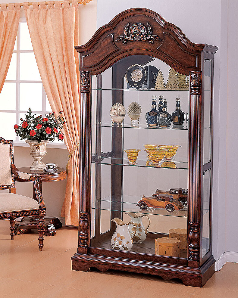 Cherry finish curio cabinet by Acme