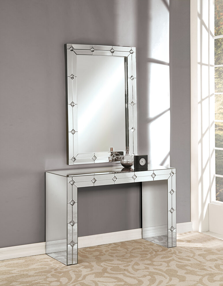 Mirrored on both sides art deco style console table by Acme