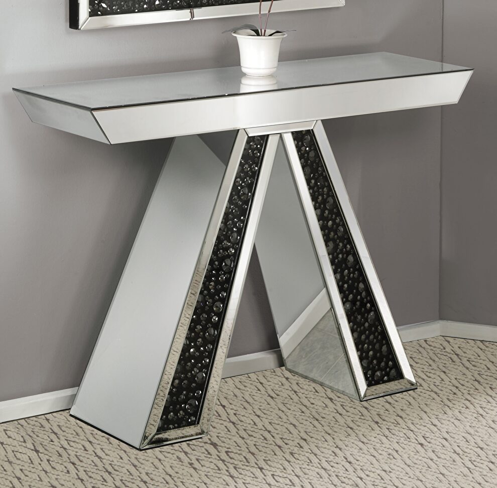 Mirrored glam style console table / display by Acme