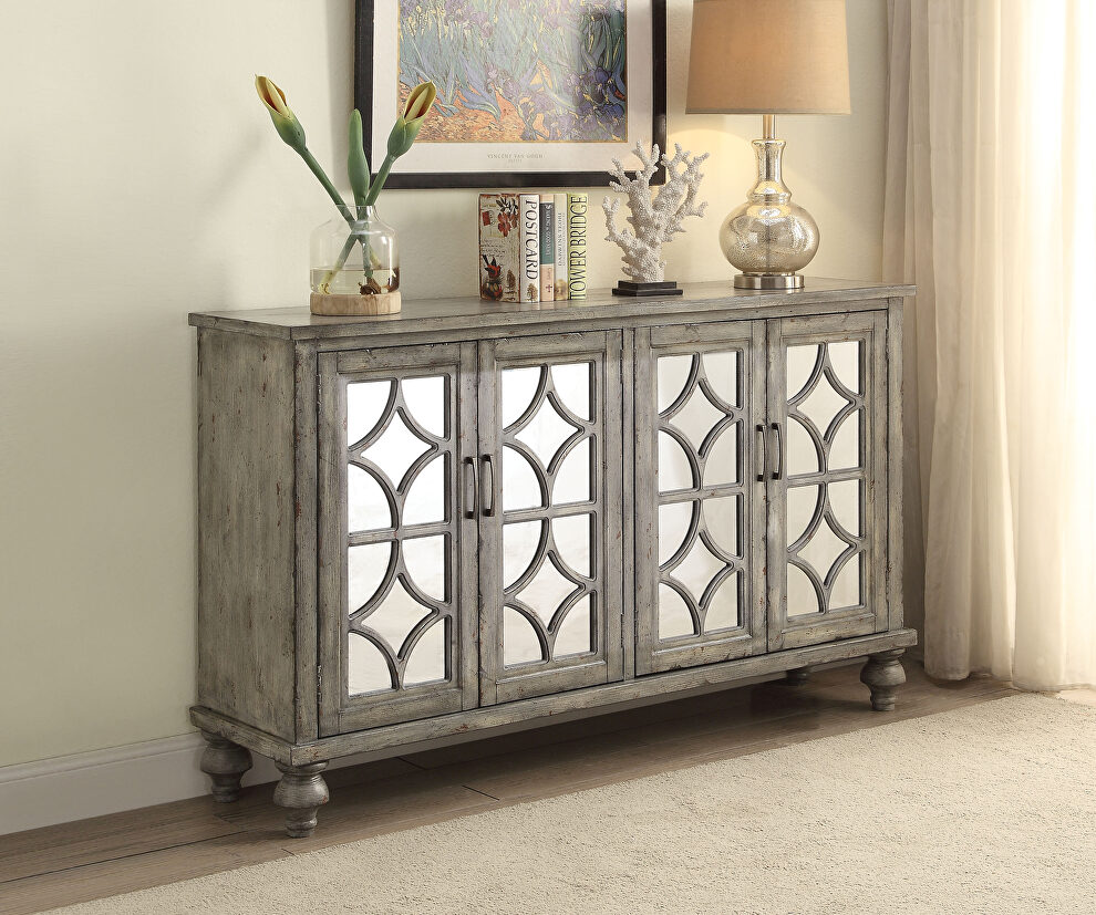 Weathered gray console table by Acme