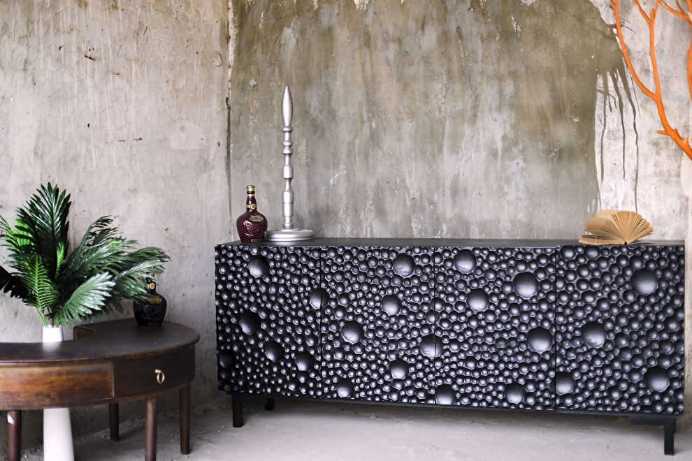 Black console table by Acme
