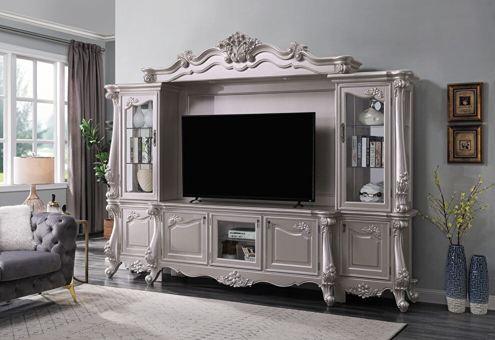 Champagne finish entertainment center by Acme