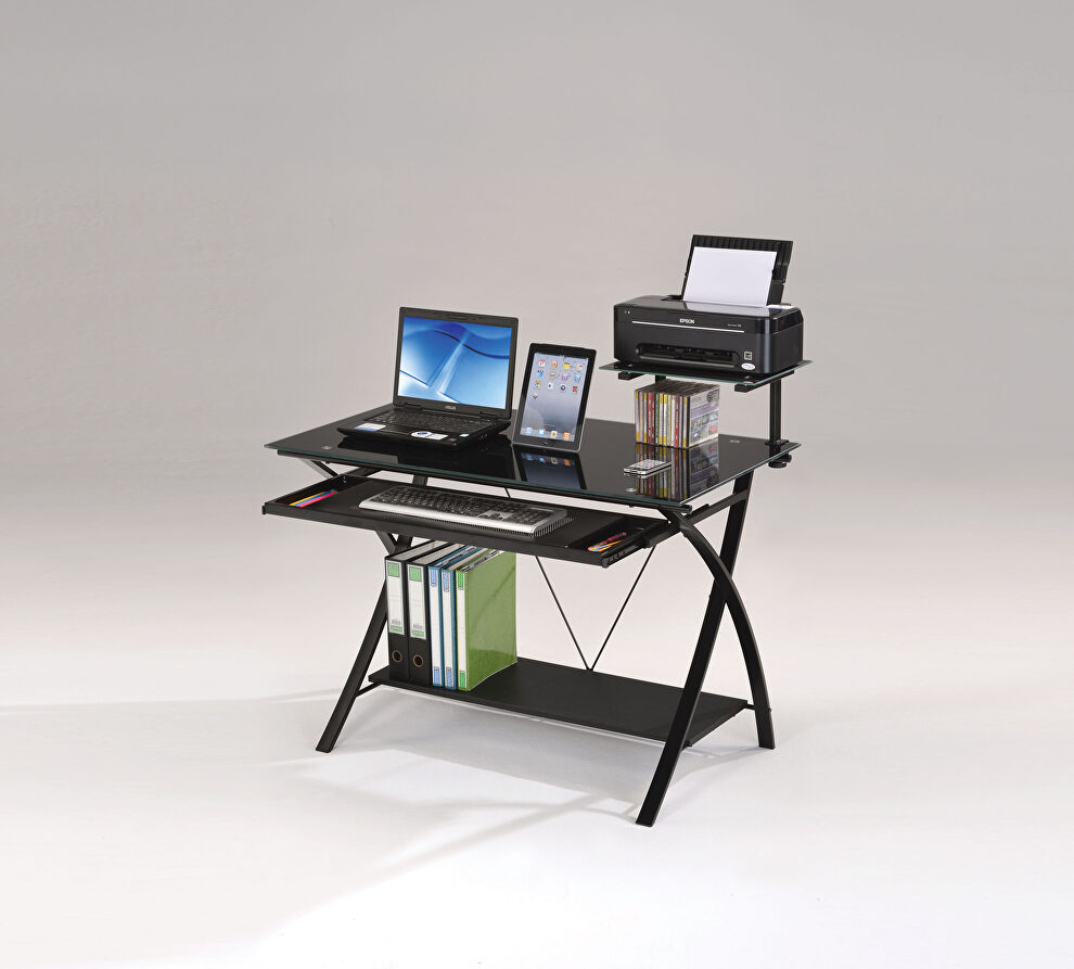 Black finish computer desk by Acme