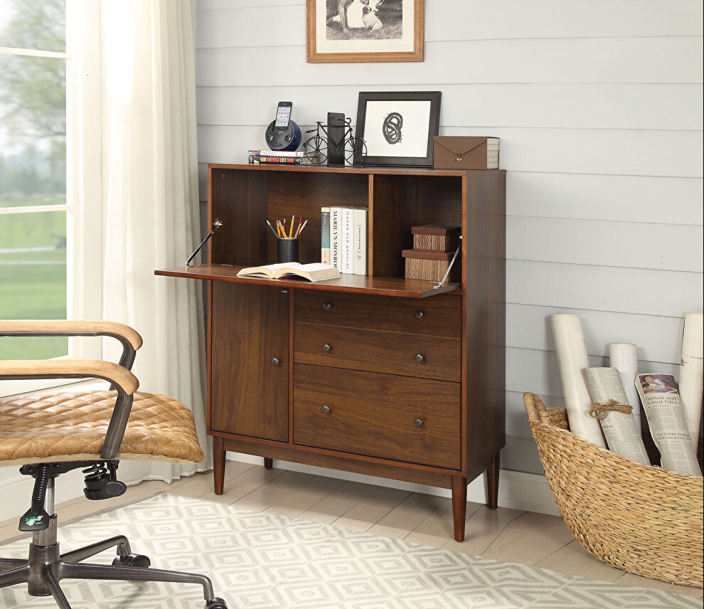 Walnut finish office armoire by Acme